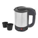 Mini 0.5L Quality Electric Kettle With 2 Cups - Silver/Black